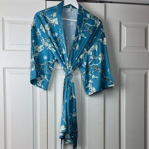 Floral Teal Kimono Robe